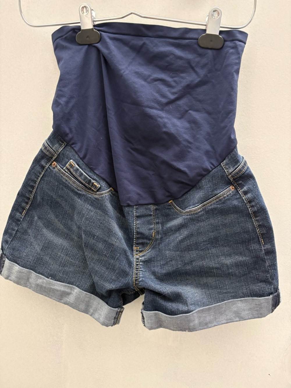 Women’s Levis Navy Maternity Denim Shorts - Stretch Panel